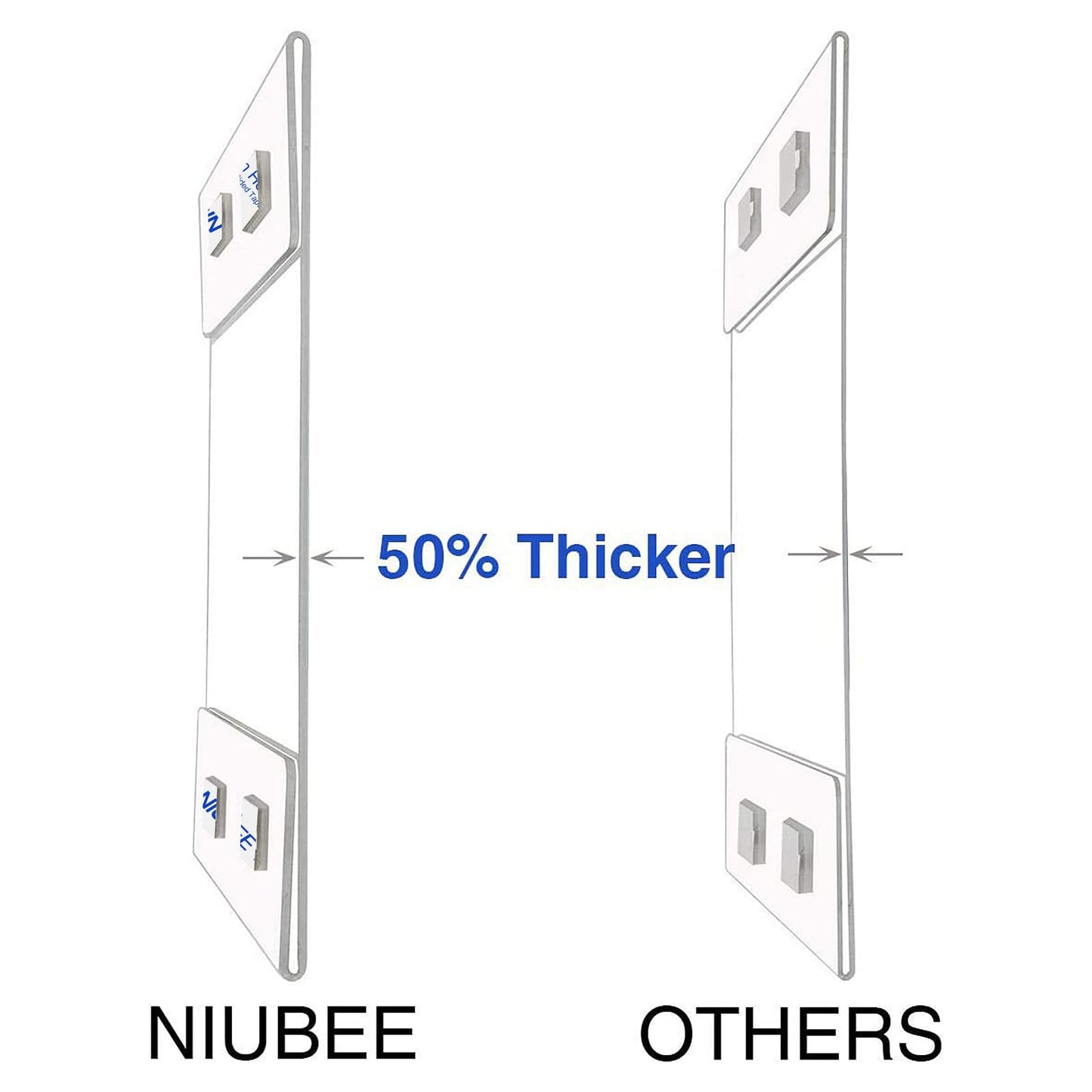 Niubee 8.5x11 inch Wall Mount Acrylic Sign Holder with Double Sided Adhesive Tape For Office, Home, Store, Restaurant-No Drilling (10 Pack)