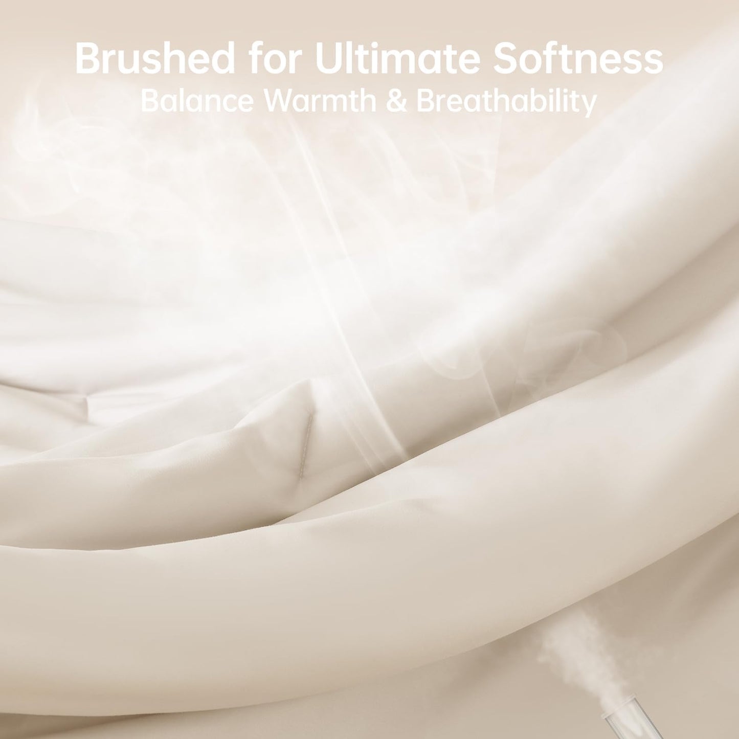 MUXHOMO Beige Oversized King Comforter Sets, All Season Ultra Soft Down Alternative Bedding - 3 Piece Lightweight Bed Set Includes 1 Comforter (120"x98") and 2 Pillow Shams (20"x36")