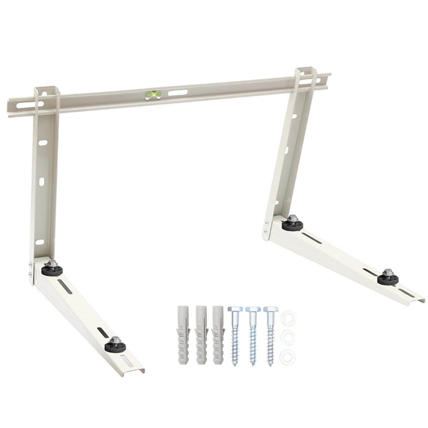 Merkaunis Mini Split Wall Mounting Bracket,Outdoor Wall Mounting Bracket,Wall Mounting AC Brackets,Adjustable Outdoor Heavy Duty Split Brackets for Ductless Splits Condenser Heat Pumps, White