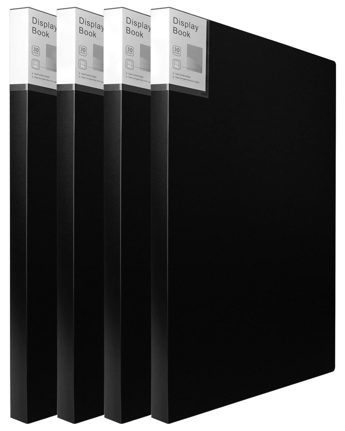 Art Portfolio 4 Packs Portfolio Folder with Plastic Sleeves Presentation Book with Sheet Protectors 11"x17" 30 Pockets 60 Pages Capacity