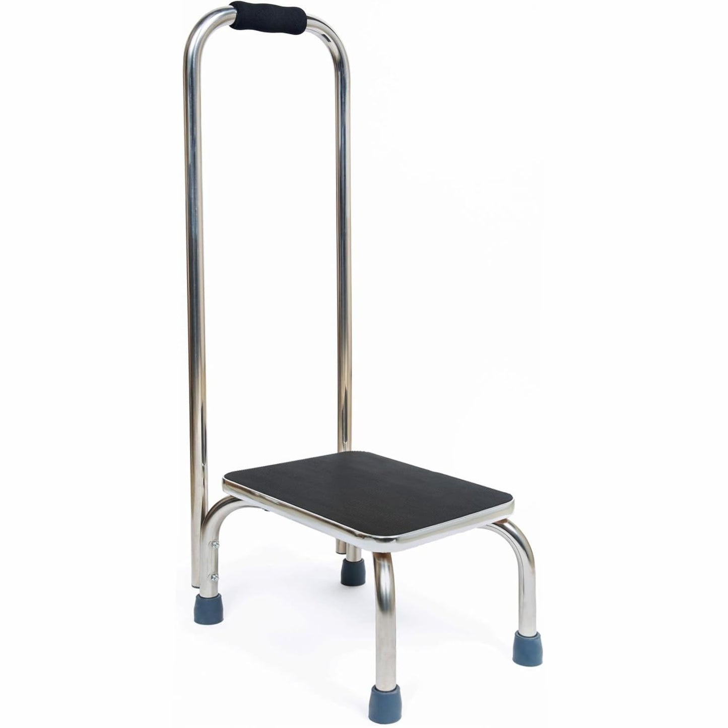 BodyMed Heavy-Duty Foot Step Stool with Handle and Non-Slip Rubber Platform for Seniors & Adults – Holds up to 300lbs, 9 ½ in. Step Up, 18”L x 11.5”W x 34”H