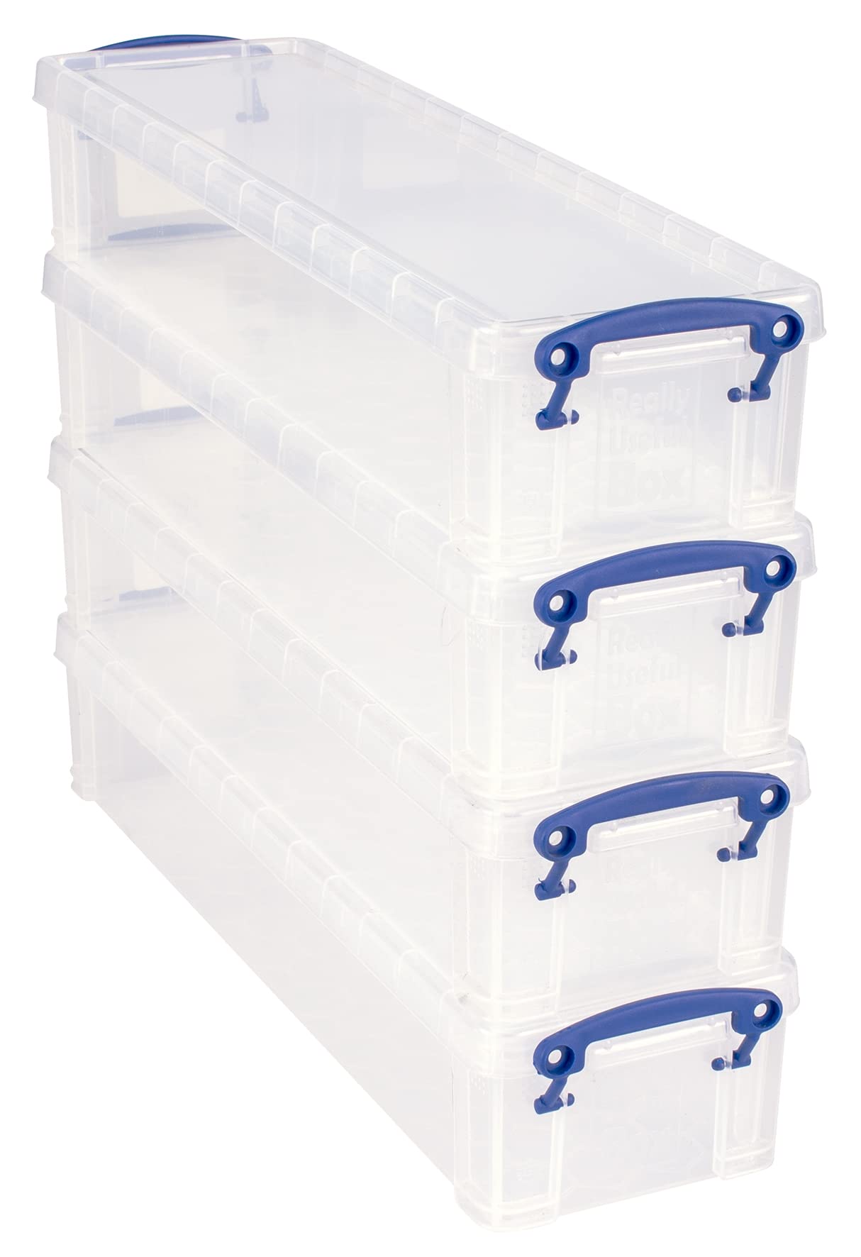 Really Useful Plastic Storage Box 1.5 Litre Clear (Pack of 4)