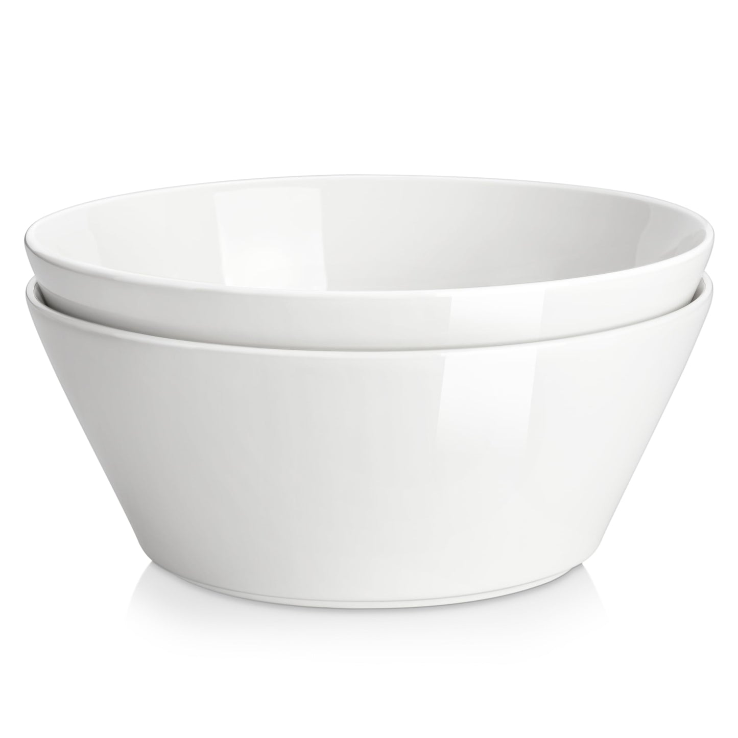 MALACASA Serving Bowls, 105 OZ Large Salad Bowls Set of 2, Porcelain White Bowls for Kitchen, Large Bowl for Salad, Soup, Pho and Fruit, Ceramic Serving Bowls for Party, Microwave Safe, Series Regular