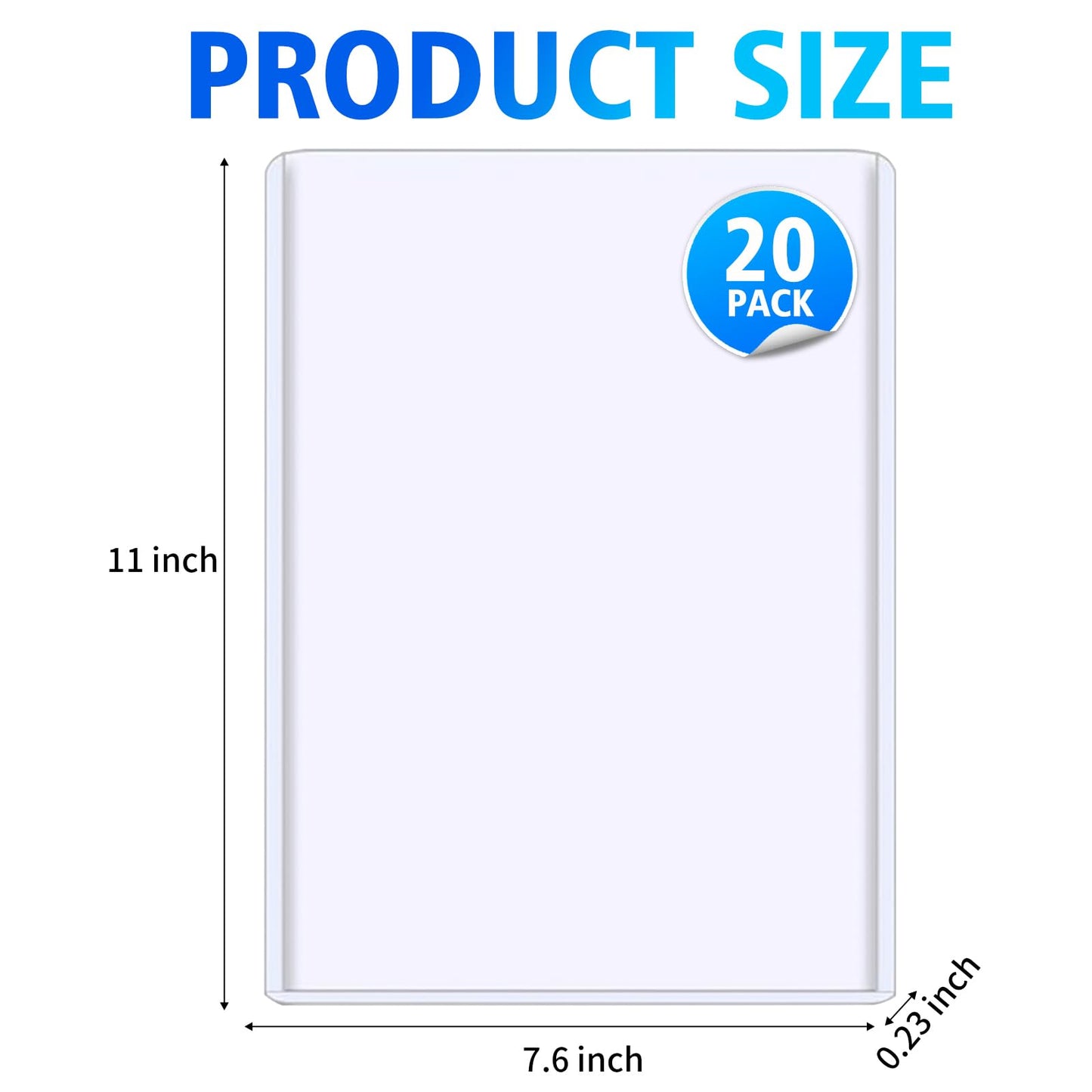 20 Pack Comic Book Top Loaders - Premium PVC Hard Sleeves for Current & Silver Age Comics, 7.6x11 Inch Crystal Clear Protection for Display, Storage, and Collection (20)