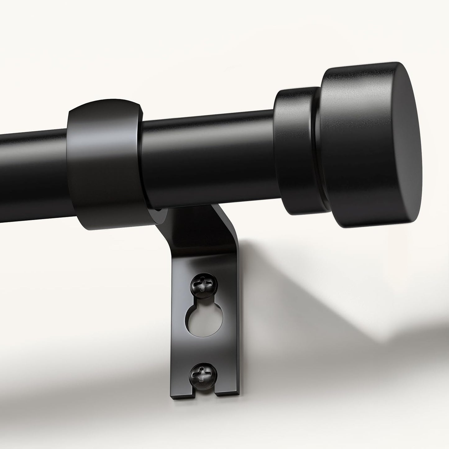 Lootkell Modern Black Curtain Rods for Windows 66 to 120 Inches Adjustable Length Heavy Duty 1" Diameter Window Curtain Rod with Decorative Finials for Outdoor Farmhouse Bedroom Kitchen Living Room