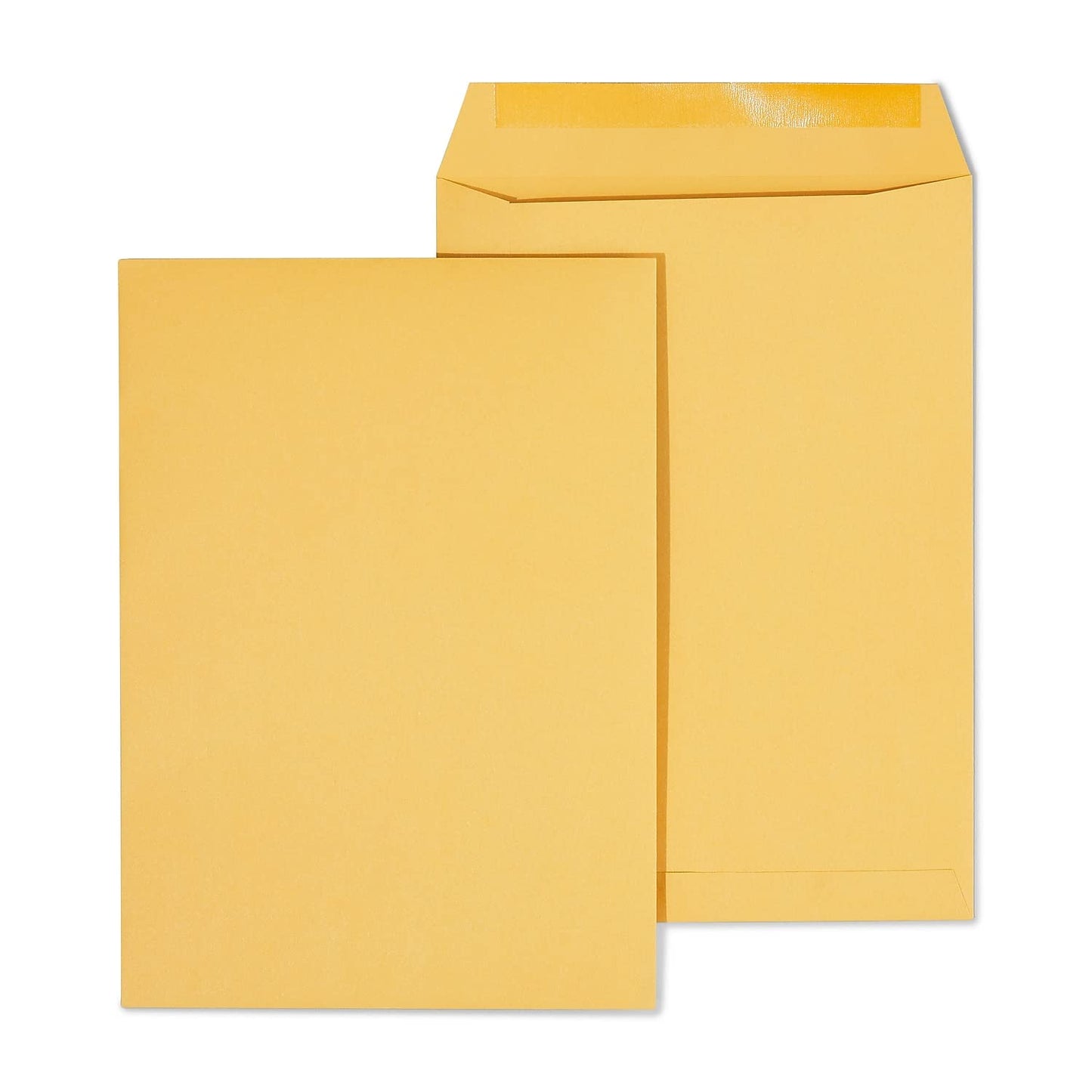 Staples 7.5 x 10.5 Kraft Catalog Envelopes, Brown, Gummed Flap Closure, Heavyweight Document Mailing Envelopes, 100/Box