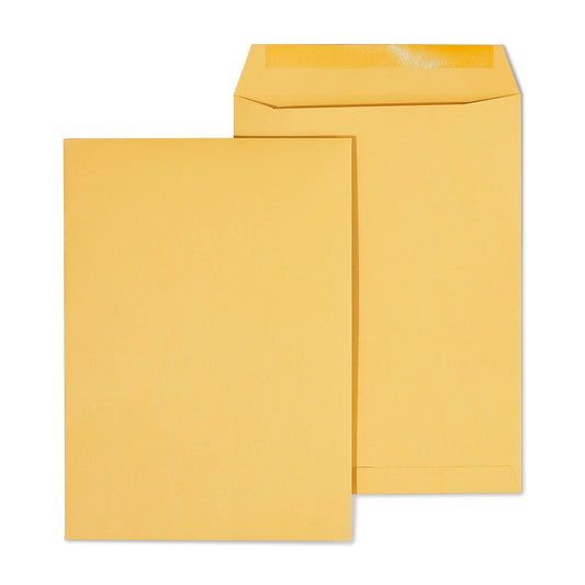 Staples 7.5 x 10.5 Kraft Catalog Envelopes, Brown, Gummed Flap Closure, Heavyweight Document Mailing Envelopes, 100/Box