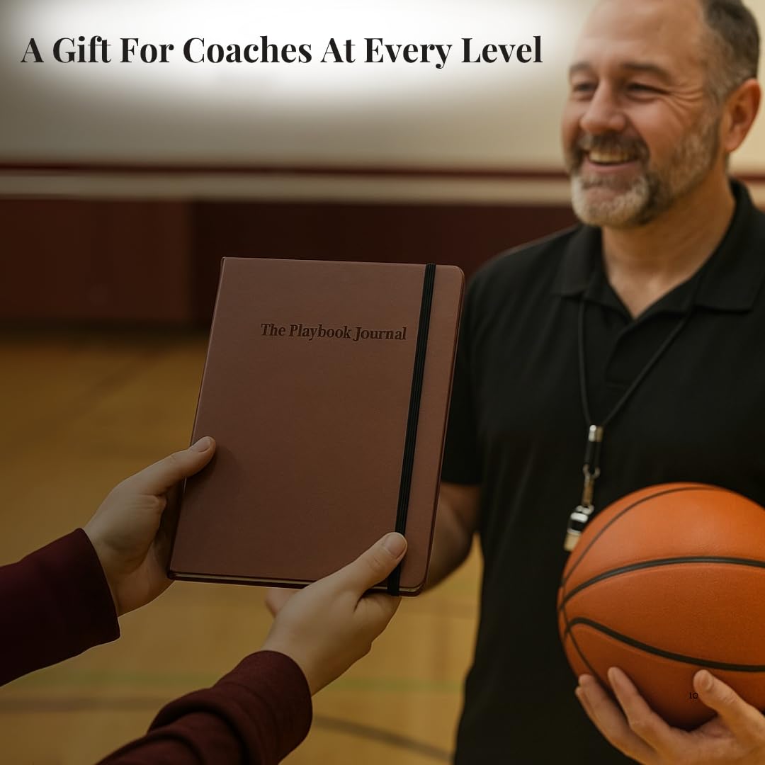 The Playbook Journal - A Basketball Playbook Notebook, Basketball Coach Gifts for Men & Women & Players, Coaching Notebook for Coach Appreciation Gifts