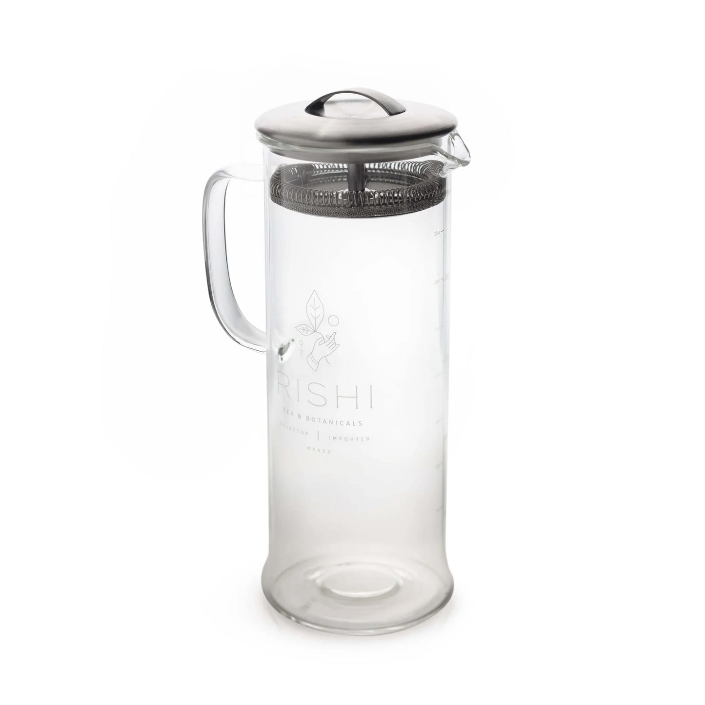 Rishi Tea Simple Brew Teapot - For 33oz Loose Tea Preparation, Built-in Strainer, Everyday Teaware, Easy to Clean, Borosilicate Glass, Enjoy Hot or Iced Tea - 1000ml