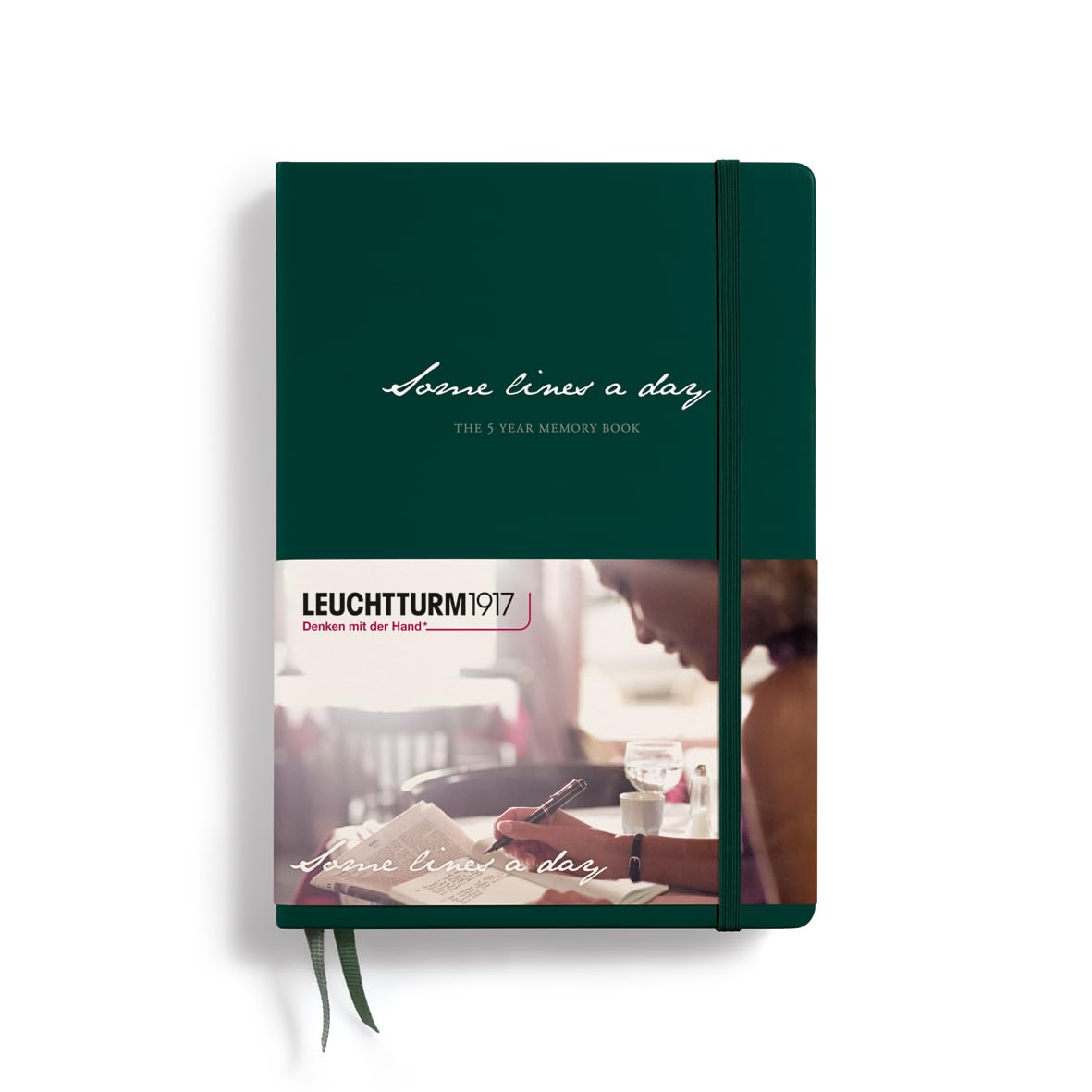 LEUCHTTURM1917 - Some Lines A Day - 5 Year Memory Notebook - Hardcover Journal 366 Pages for 5 Years of Entries (Forest Green)