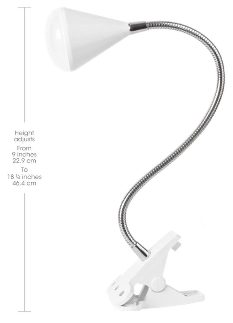 OttLite LED Cone Clip Lamp | Task Lamp, Desk Lamp | Sturdy Clip, Flexible Neck | Great for Home, Office, Work Space, Dorm