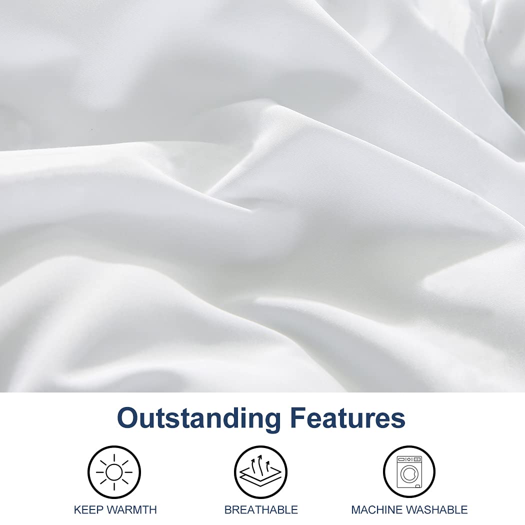 ACCURATEX Duvet Insert Queen Comforter - 400GSM Fluffy Down Alternative Fill Hotel Collection Heavyweight Comforter, Warm Thick Duvet for Fall Winter, 8 Corner Tabs - Machine Washable,White,90x90