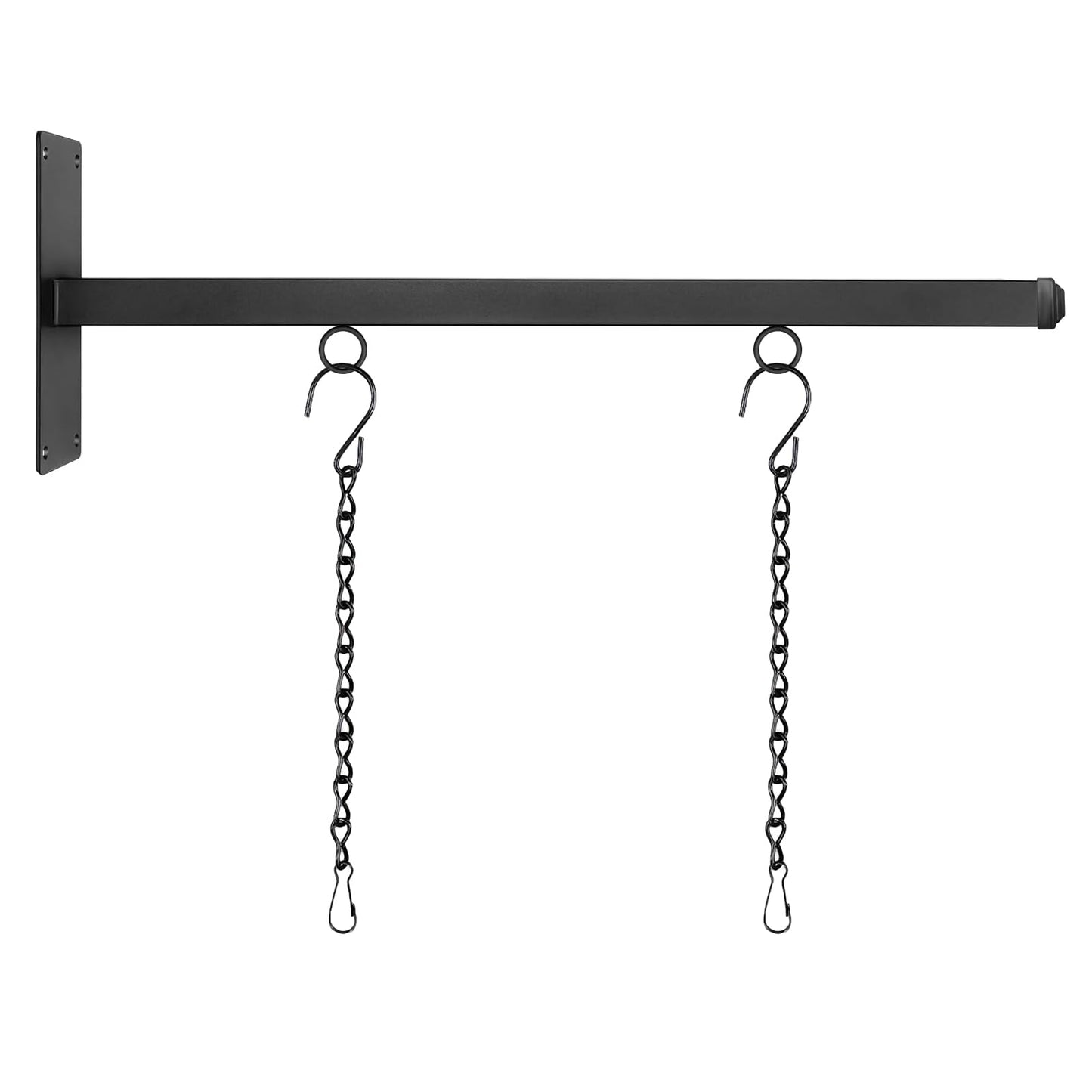 X-Kingsun 1Set 24" Modern Hanging Sign Bracket with Chains Black Sign Hanger Farmhouse Hanging Wall Bracket Hook for Home Office Classroom