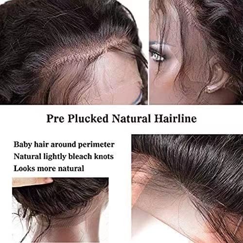 13x4 Lace Front Wigs Human Hair Pre Plucked 180 Density Brazilian Wet and Wavy Human Hair Wigs for Black Women Glueless Curly Lace Frontal Wig Natural Color (28 Inch)