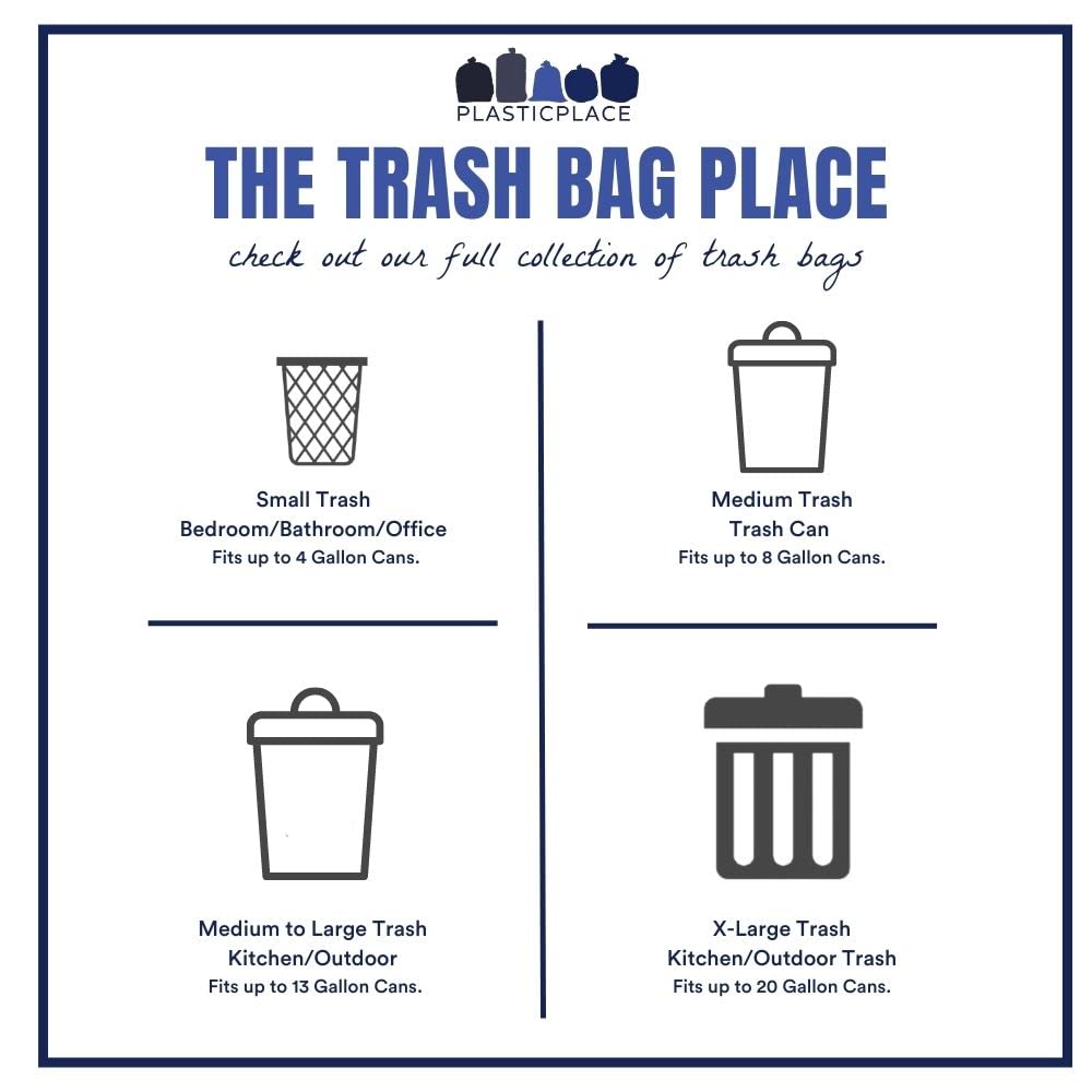 Plasticplace 4 Gallon Trash Bags, 6 Microns, Clear Garbage Can High Density Liners, 17" x 18" (2000 Count)