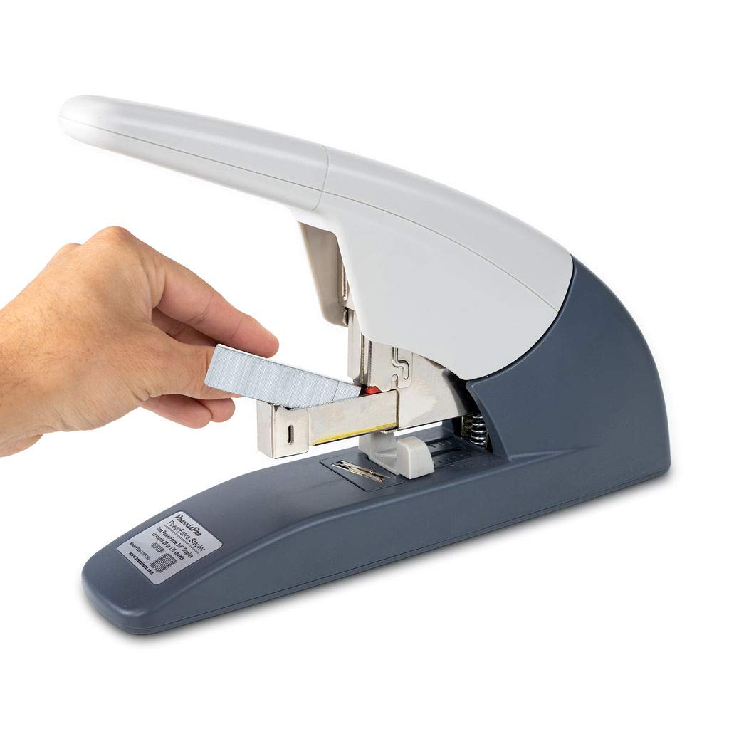 PraxxisPro PowerForce 175 Heavy Duty Flat Clinch Office Stapler, 20 to 175 Sheets Using one Size 3/4" Leg-Length Staple, Includes 400 Staples and a Staple Remover