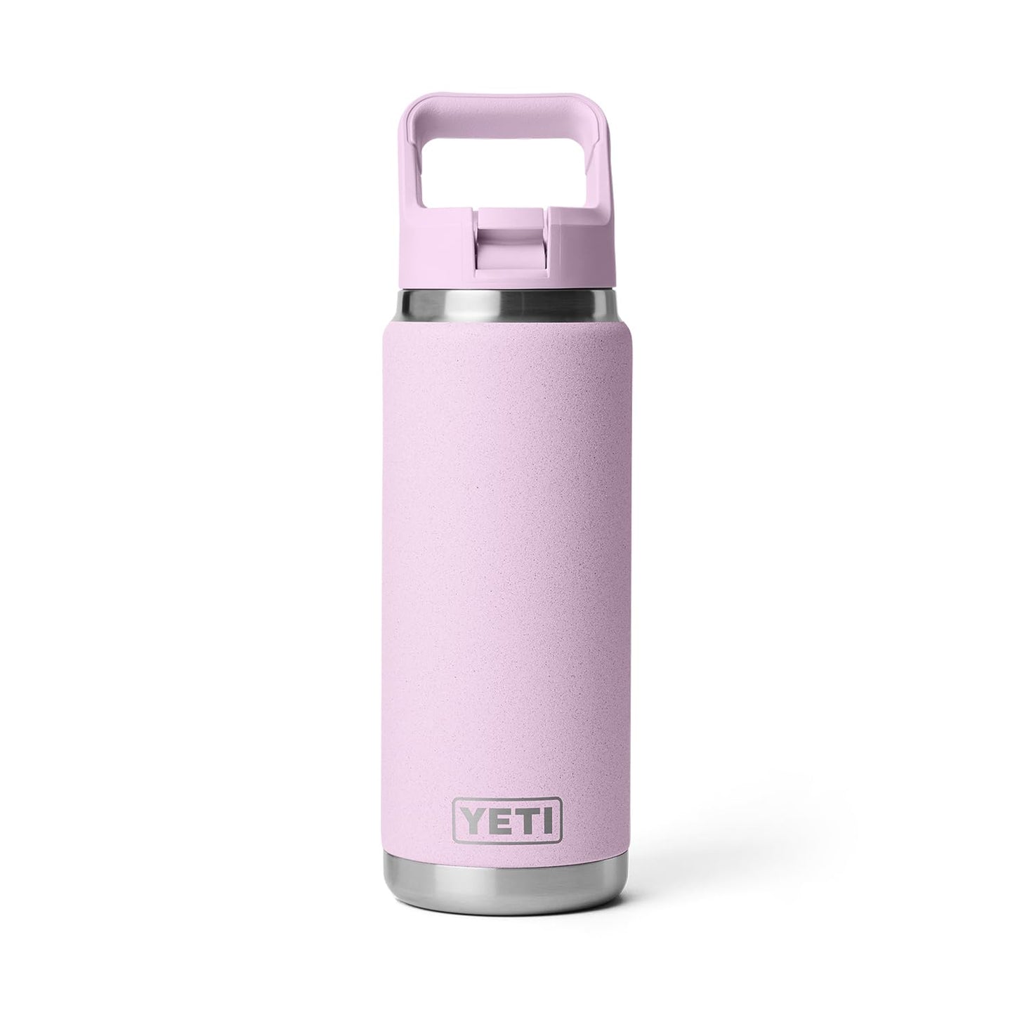 YETI Rambler 26 oz Bottle, Vacuum Insulated, Stainless Steel with Color Matching Straw Cap, Cherry Blossom