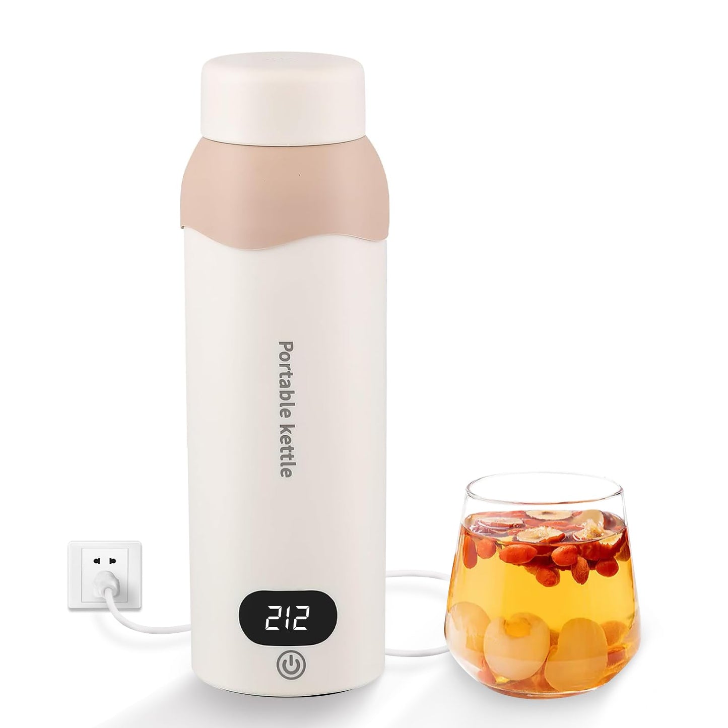 YOIDOO Travel Electric Tea Kettle 316 Stainless Steel, Small Portable Hot Water Kettle with 6 Temperature Control & Automatic Shut Off, 450mL Cute Tea Pot
