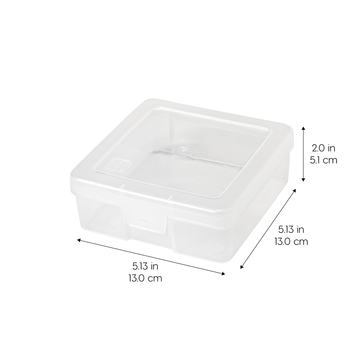 IRIS USA Clear Storage Cases, 18-Pack, |Made in USA|, Plastic Bead Organizing Containers with Snap Lid for Arts, Crafts, Ephemera, Stickers, & Dance Cheer, Clear - Small
