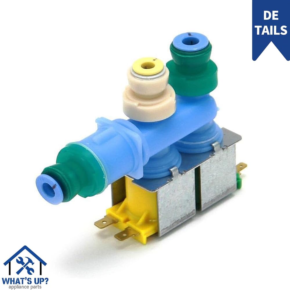 [What'up?] W10349187 K-77699 Dual Water Inlet Valve Refrigerator Water Inlet Valve Assembly WPW10349187 AP5176665 PS3492502 EAP3492502 AP6020095 1878256 W10349187 K-77699 Dual Water Inlet Valve