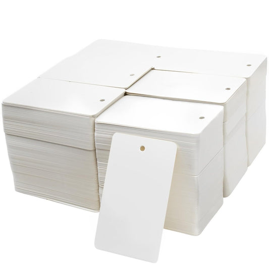 3000 PCS White Blank Merchandise Tags, 1.77 x 2.95 Inches Paper Gift Tags with Hole, Writable Unstrung Hang Tags for Pricing, Labeling, Retail Store, Clothing, Craft Projects, and Party Decorations