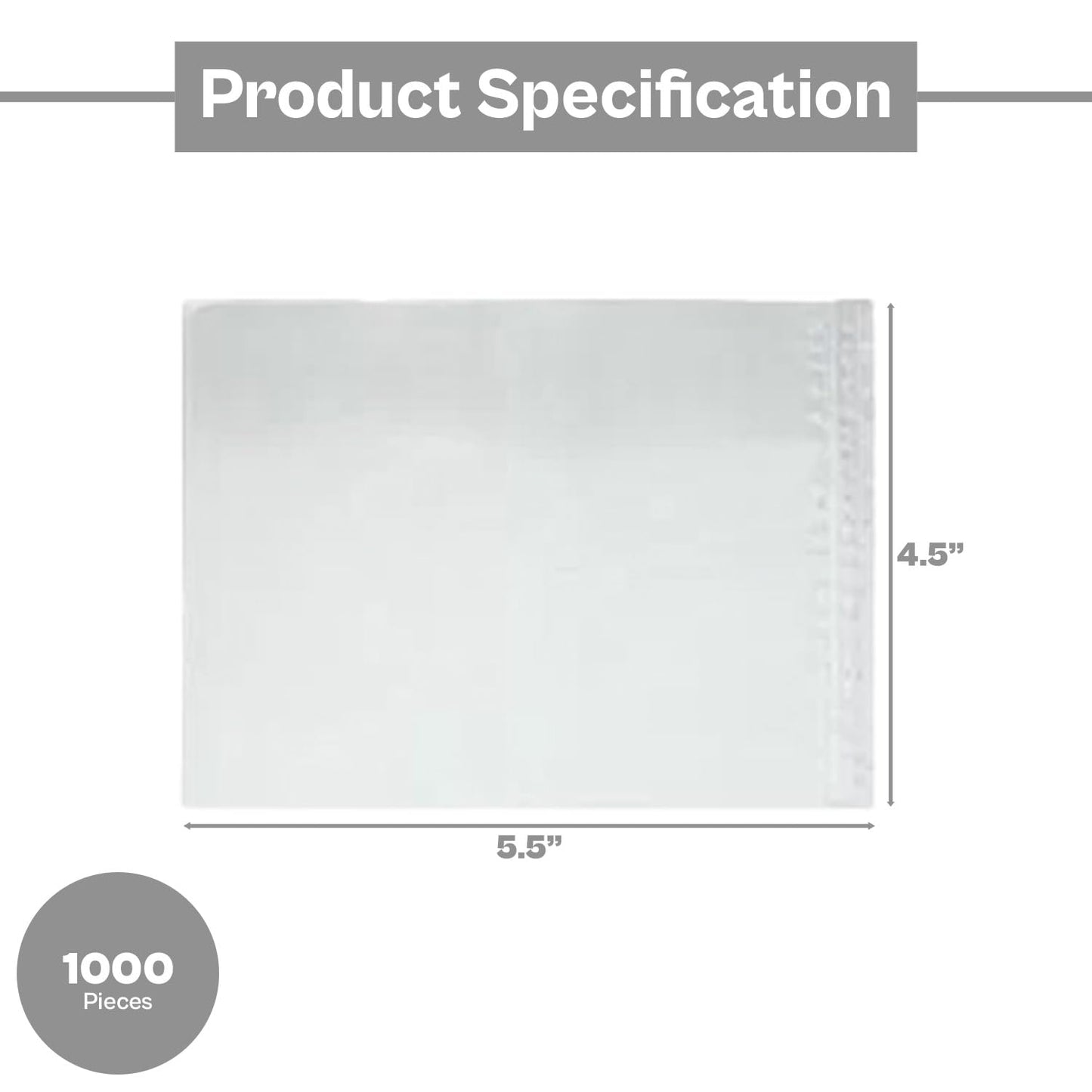 4.5" x 5.5" Clear Packing List Back Side Loading Plain Face Envelopes Pouches (1000 Pcs) Self-Adhesive Packing List Envelopes Pouch for Packing Slips Invoice Label