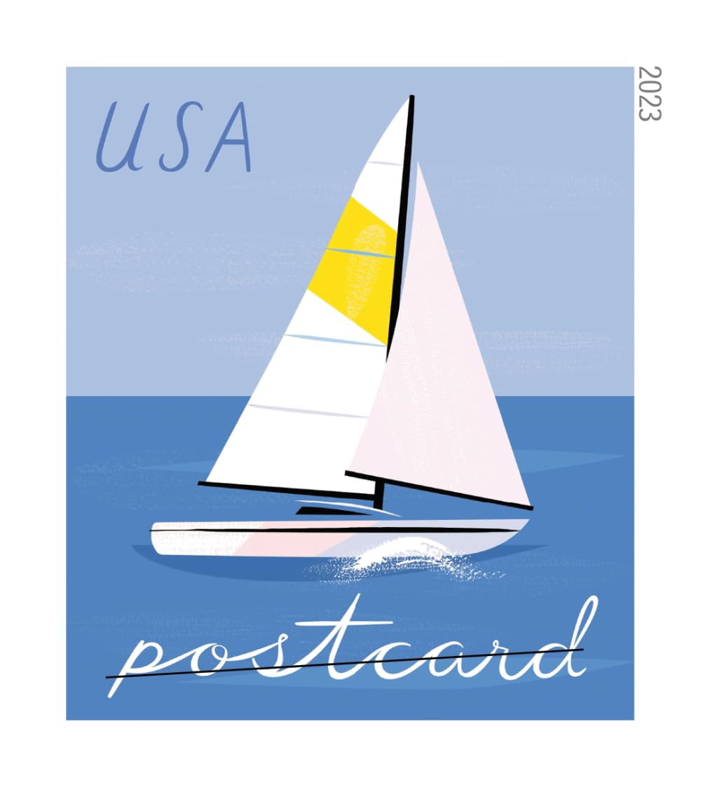 Sailboats 2023 Postcard Rate (2 Sheets of 20) Non-denominated Mail-Use Postage Stamps