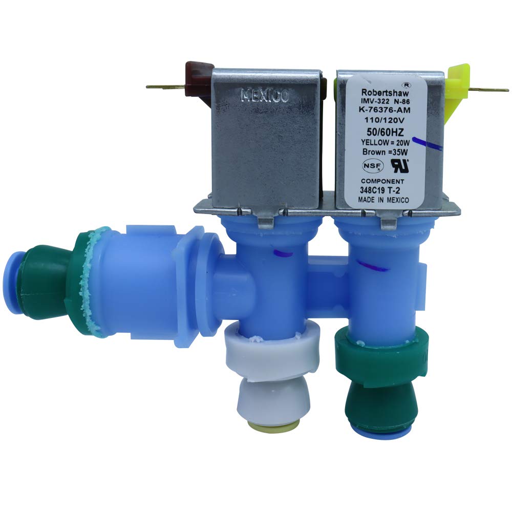 [67006322 Valve OEM Mania] 67006322 NEW OEM Produced for Whirpool Refrigerator Dual Water Inlet Valve Replacement Part - replaces 12956102