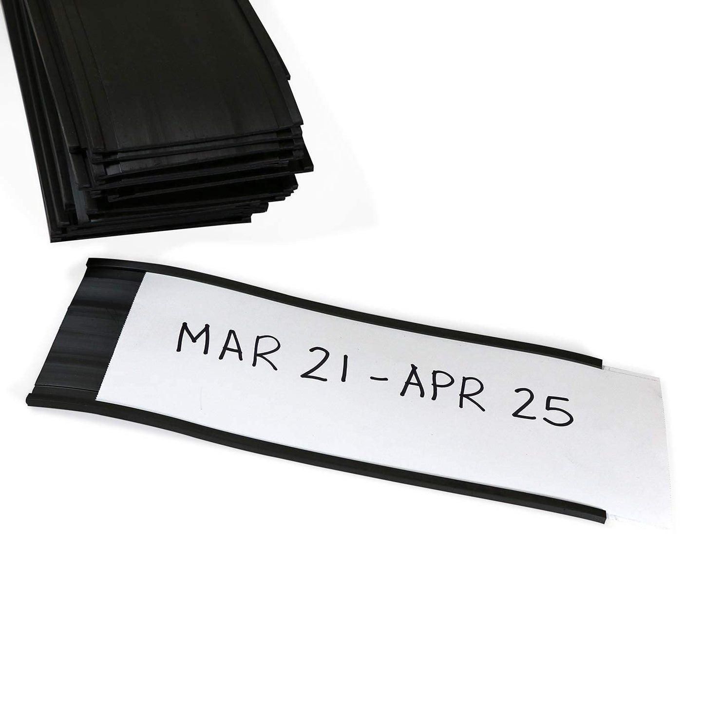 SmartSign (10-Pack) Magnetic C Channel Card Label Holders - 3" x 8" Metal Racks and Shelf Label Holders with Paper Inserts
