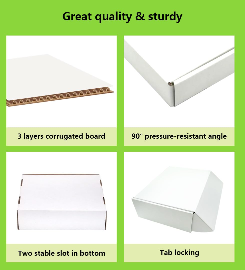 12x9x4 inches Shipping Boxes 20 Pack,TUKYLIL White Corrugated Cardboard Box,Mailer carton for Packaging Small Business,Gifts,Craft,Jewelry,daily supplies