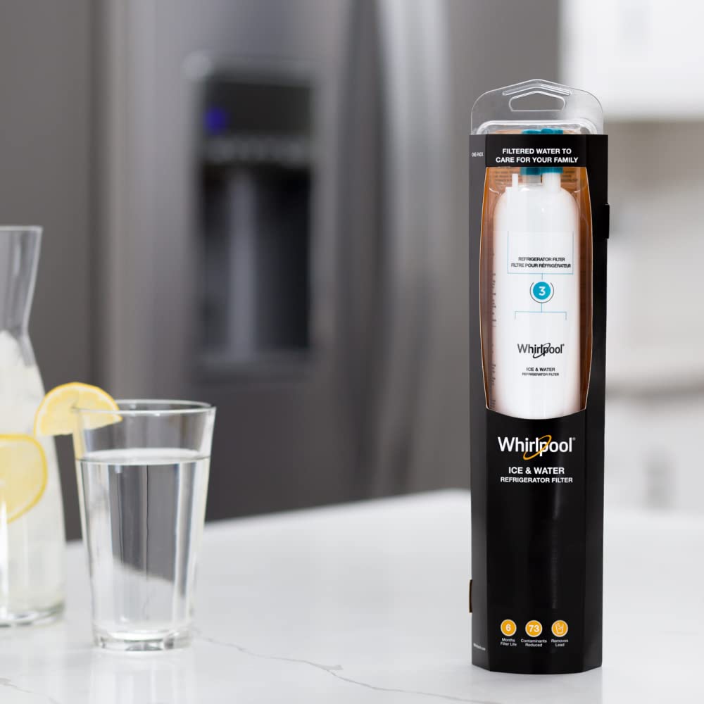 Whirlpool® Refrigerator Ice and Water Filter 3 - WHR3RXD1, Single-Pack, Aqua