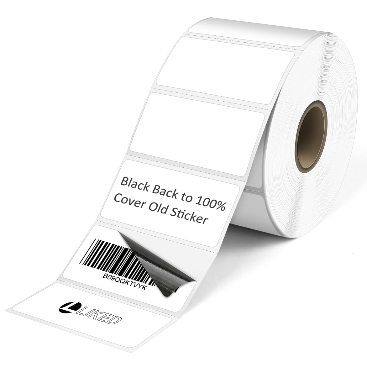 L LIKED 2" x 1" Direct Thermal Labels, Permanent Adhesive Barcode Adress Labels & Compatible with Rollo, Zebra and Other Desktop Printers (12 Rolls, 15600 Labels)