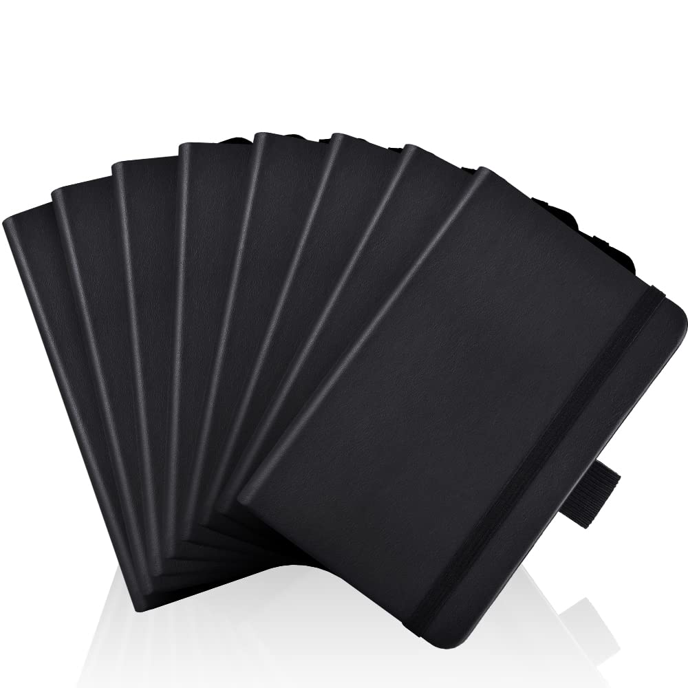 AISBUGUR Pocket Notebook, Small Notebook, 2-Pack Total 320 Pages,3.7" x 5.7" Pocket Notebook (8 Pack, 8 Pack Black)