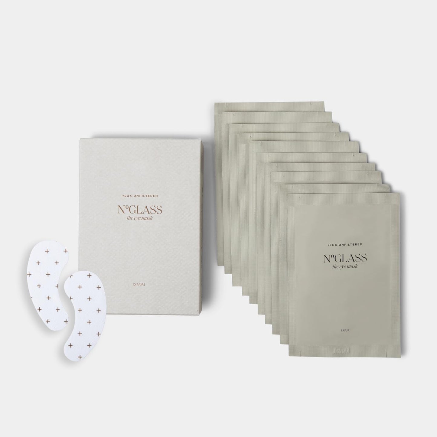 + Lux Unfiltered The Eye Mask, Anti-Slip Caffiene Infused Cooling Under Eye Patches, Reduce Puffy Eyes, Brighten and Hydrate Skin, 10 Count, Made in Korea