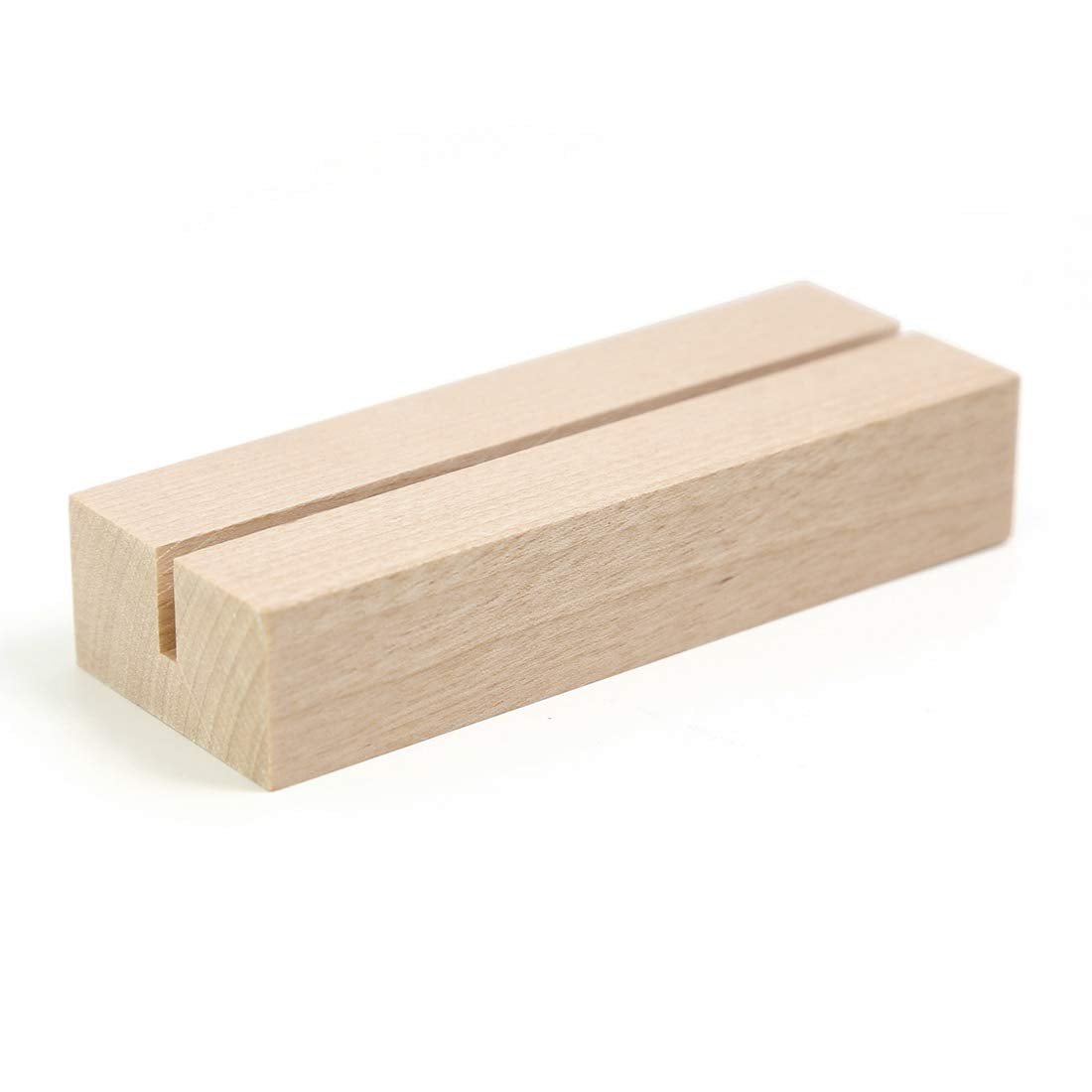UNIQOOO 20 Pack 4" Birch Wood Stands for Wedding Acrylic Sign, Wood Table Number Holders for 1/8 Thick Acrylic Sheets | Wedding Display Stand, Card Holder, Great for Bar Menu, Retail Sign, Party and Events