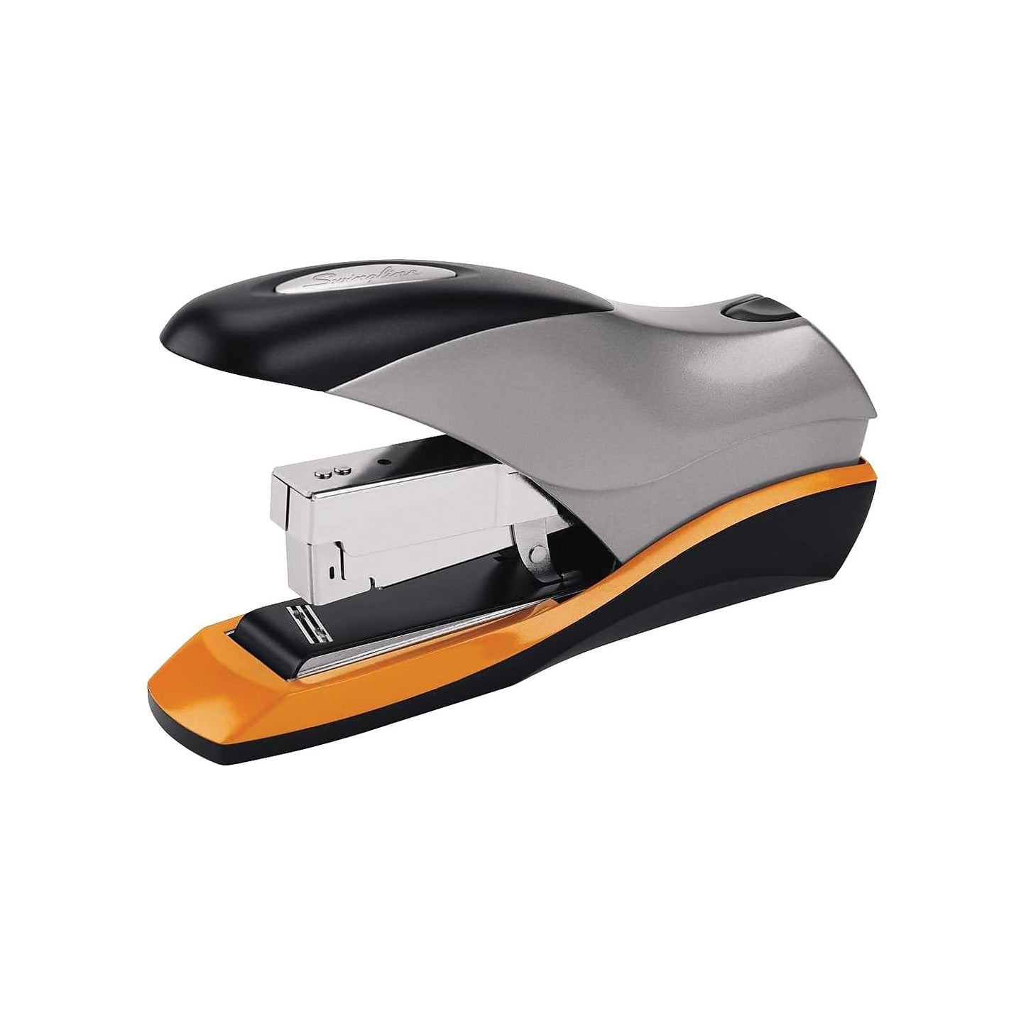 Swingline Stapler, 70 Sheet Capacity, Optima 70, Jam Free, Reduced Effort, Soft Grip, Metal, Silver/Black/Orange (87875)