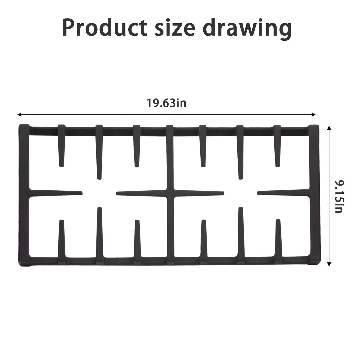 WB31X27150 Gas Burner Grate replace for JXGRATE1 GE Stove Electric Gas Stove Parts Stove Surface Top Center Grate Cast Iron Holder Replace WB31X24737 AP5985159