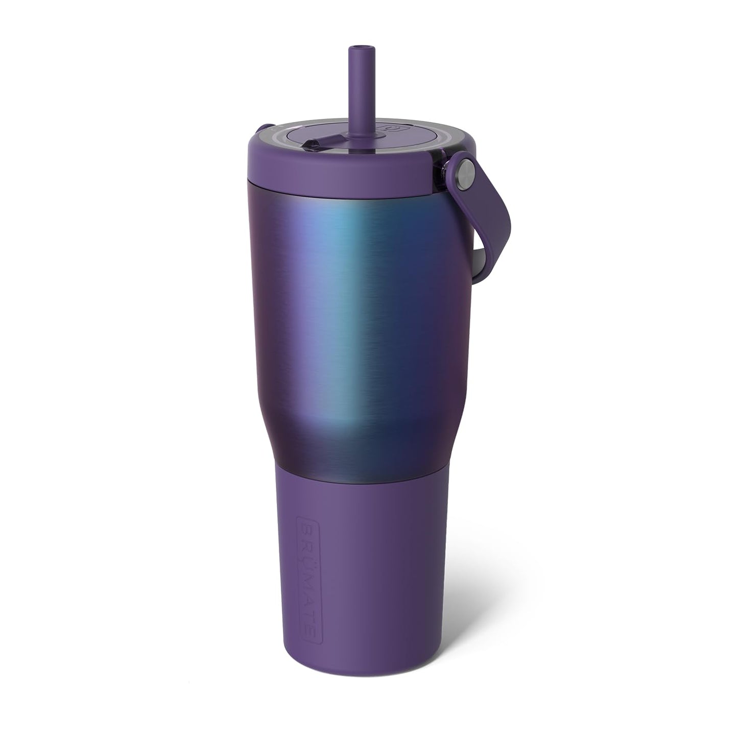BrüMate Resa 35oz 100% Leakproof Travel Tumbler w/Handle & Straw | Flexible SoftSip Straw | Silicone Sleeve for Durability | Stainless Steel | Cup Holder & Travel Friendly Water Bottle (Dark Aura)