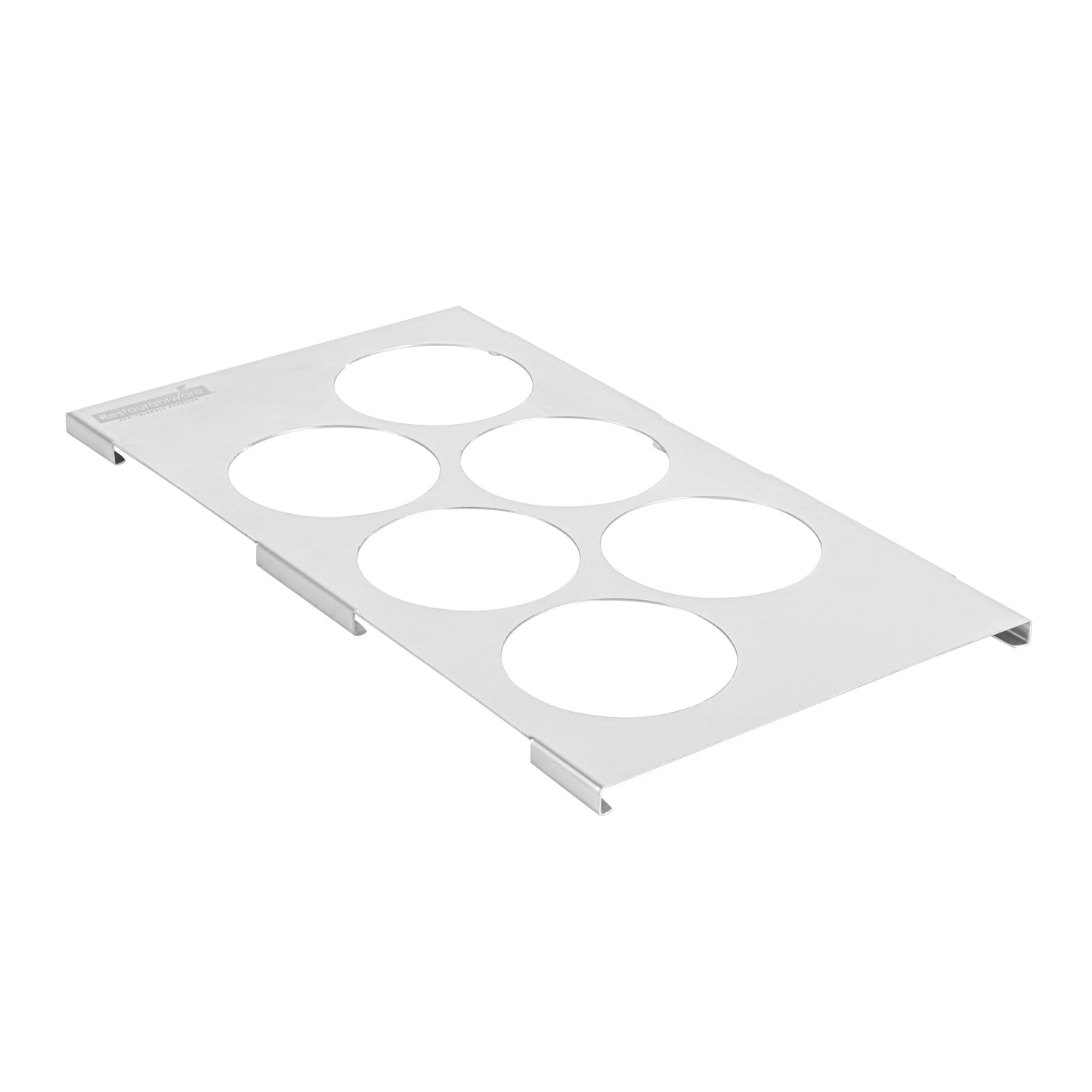 Restaurantware Six Hole Condiment Organizer - 12.795 x 7.087 Inch Stainless Steel Squeeze Bottle Holder With Compact Design For Kitchen Prep Stations - Silver Durable Sauce Rack