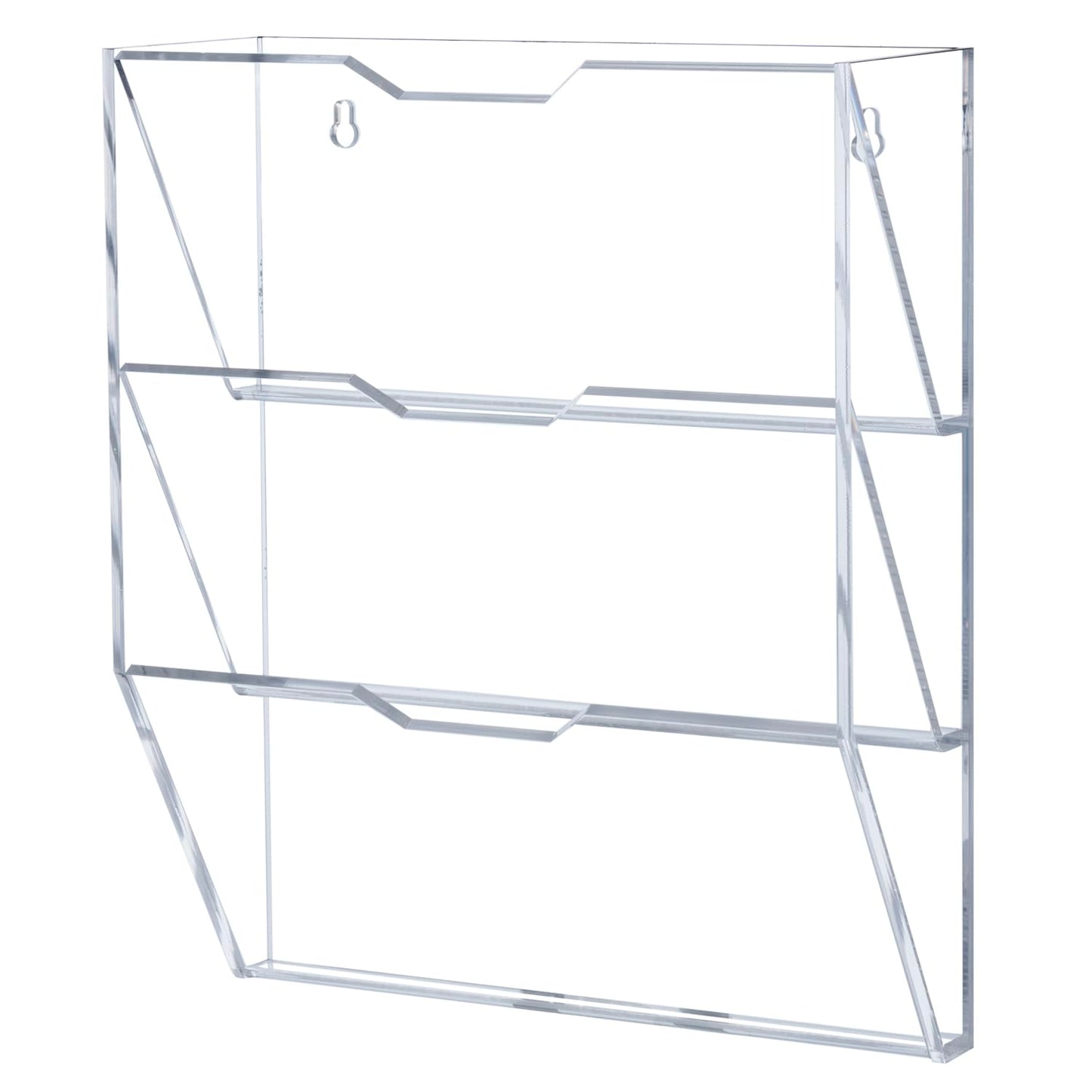 MyGift 3 Tier 10 Inch Clear Acrylic Mail Sorter, Wall Mounted Letter Holder for Home Entryway or Office Document Organizer Rack
