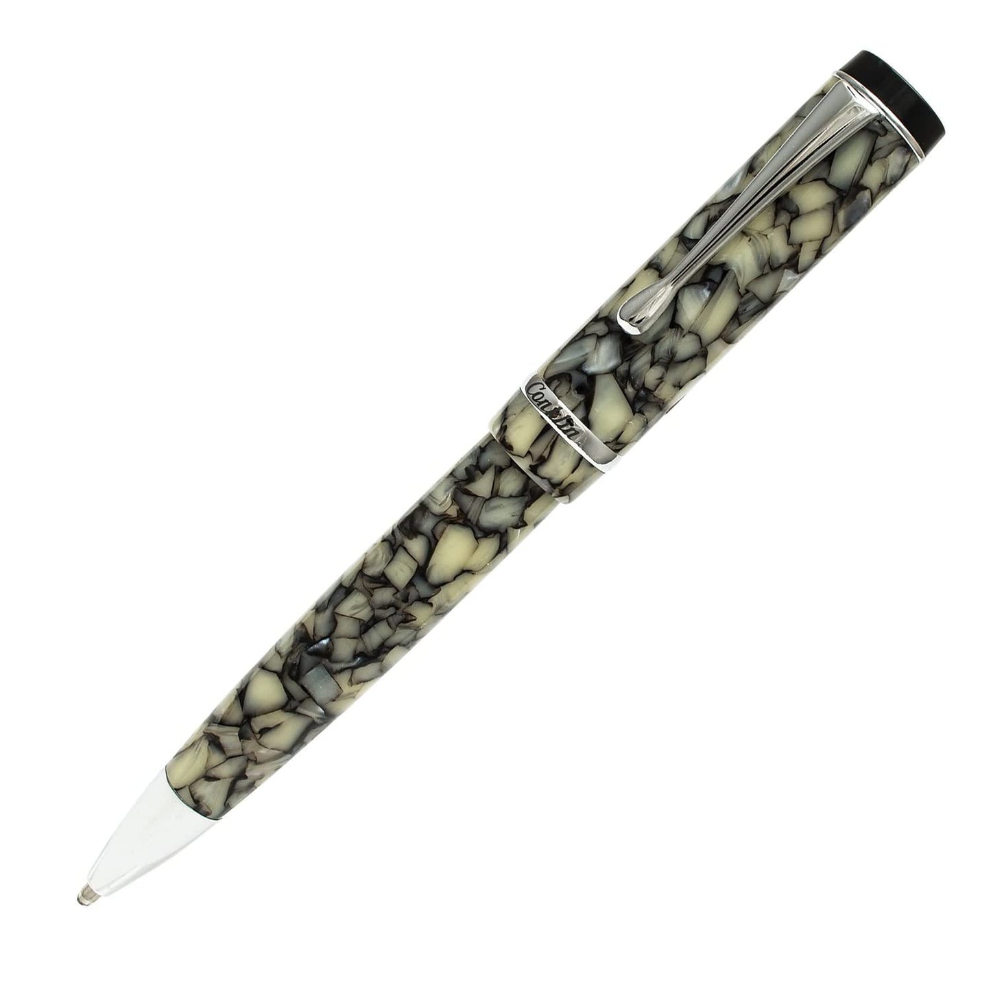 Conklin Duragraph Ballpoint Pen in Cracked Ice – Elegant Ballpoint Pen with Unique Cracked Ice Finish, Great Gift for Pen Collectors