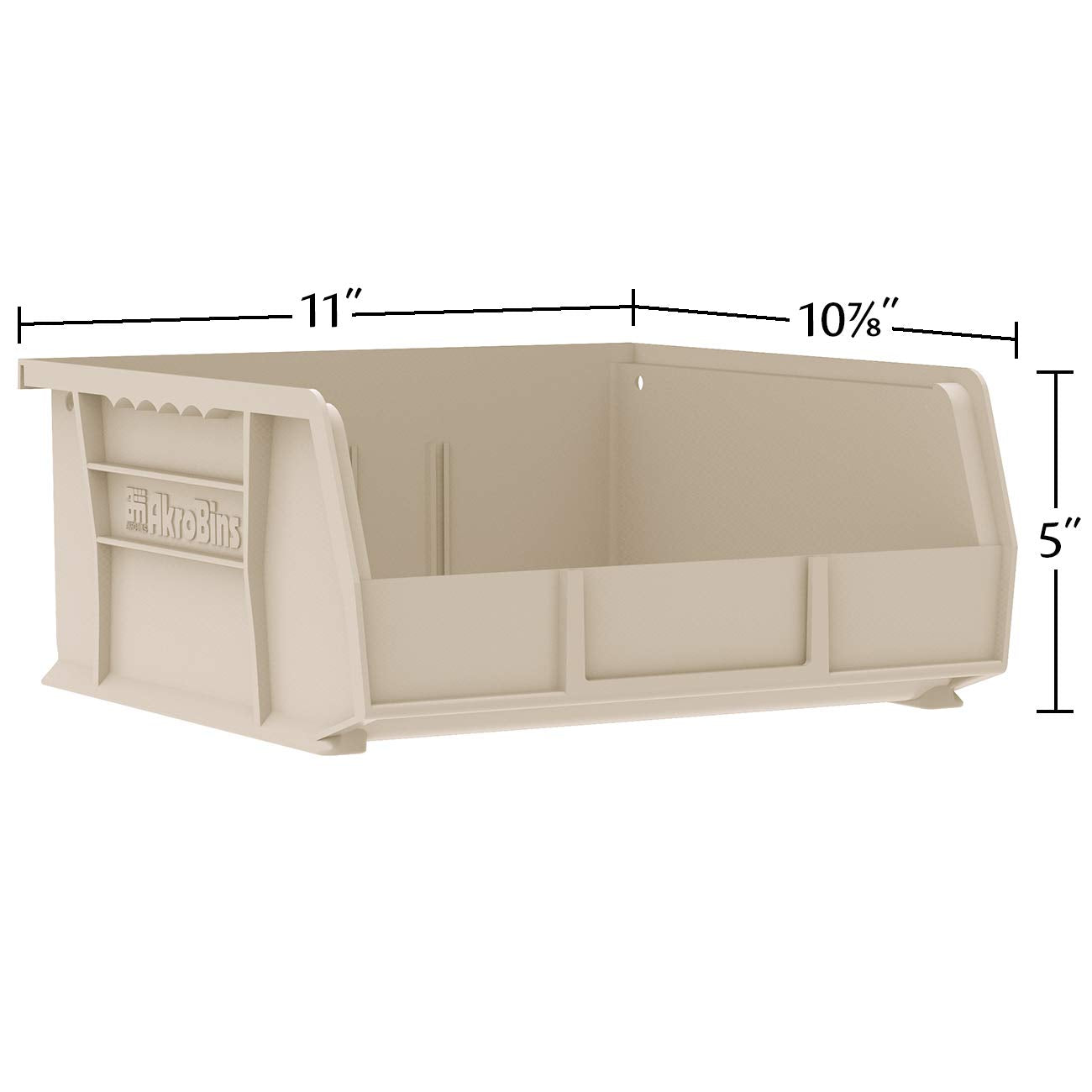 Akro-Mils 30235 AkroBins Plastic Storage Bins, Space-Saving Stackable Bins for Garage, Pantry, Craft Organization, 11" x 11" x 5", Red, 6-Pack