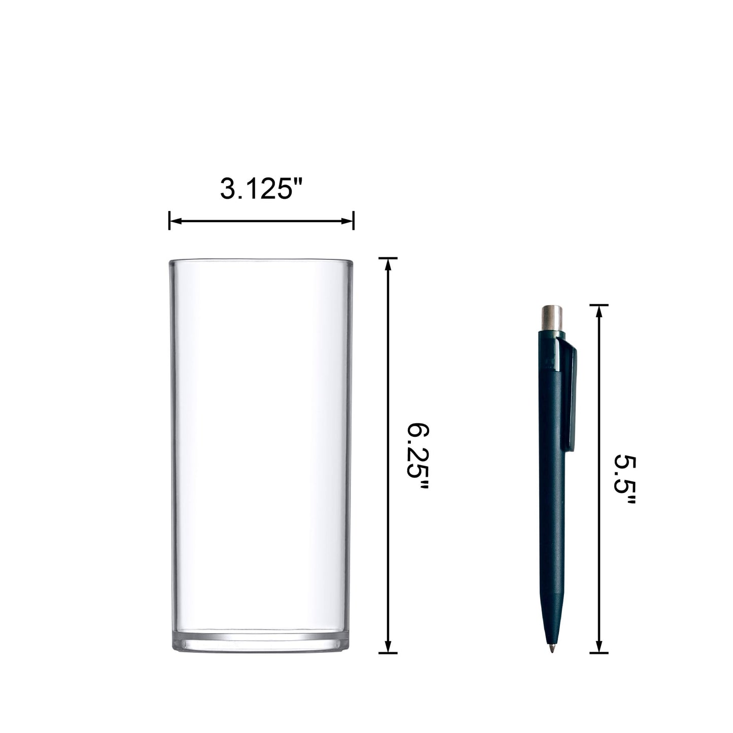 Amazing Abby - Viola Piccolo - Plastic Cylinder Vases (12-Piece Set), Acrylic Flower Vases for Wedding Centerpieces, Home Decorations, Office Ornaments, Shatter-Proof, 6" (H) (Not Glass)