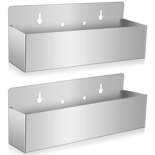Tanlade 2 Pieces 15 Inch Single Speed Rail Stainless Steel Liquor Bottle Holder Wall Mounted Spray Bottle Rack Drink Rail Shelf for Bars, Silver