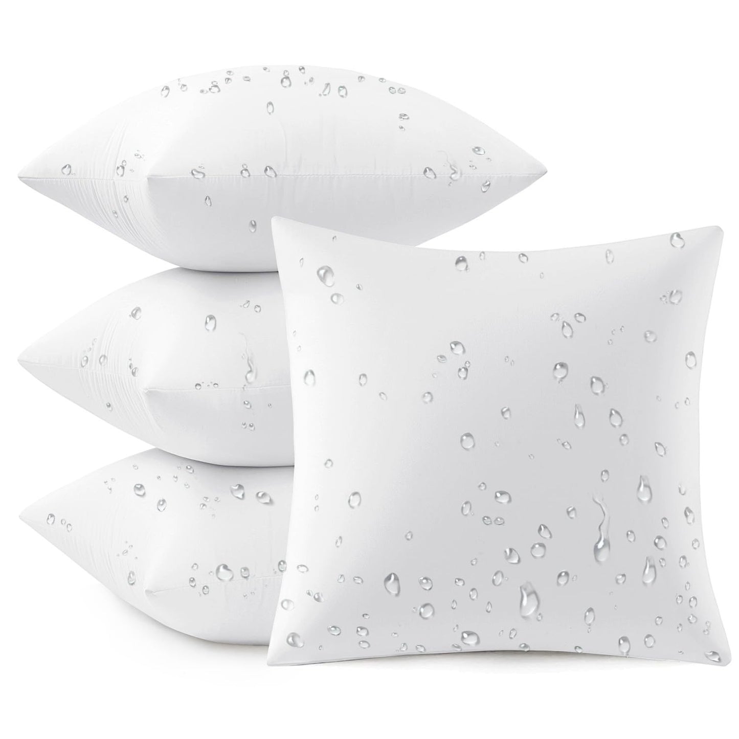 MIULEE Outdoor Pillow Inserts 18x18 Pack of 4 Waterproof Throw Pillow Inserts Decorative 100% Virgin Fibers Filling for Patio Sofa Couch