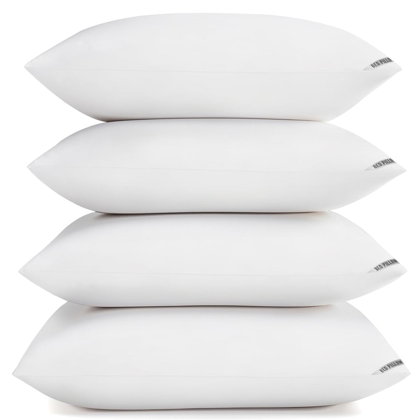 Piwaal Bed Pillows King Size 4-Pack - Down Alternative Plush Fill for Back, Stomach & Side Sleepers - Breathable & Supportive Hotel Style Pillows