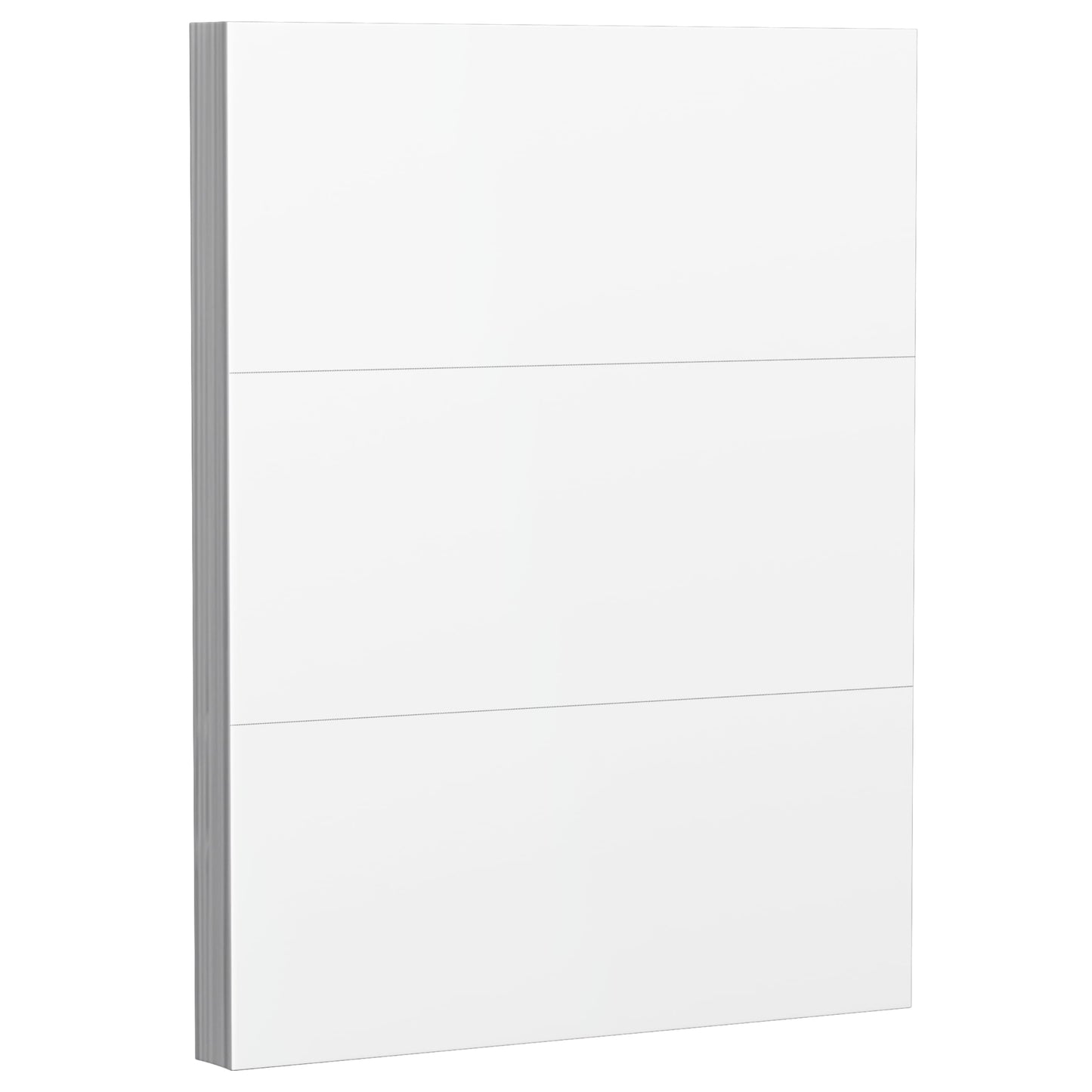 Reskid 50-Sheet Pack Of 110lb White Cardstock Thick Perforated Paper, 3.66x8.5 With 3 Per Page - 3.66x8.5 - Blank Heavy Weight Cover Card Stock - 50 Sheets With 150 Cards (3up - 3.66x8.5)