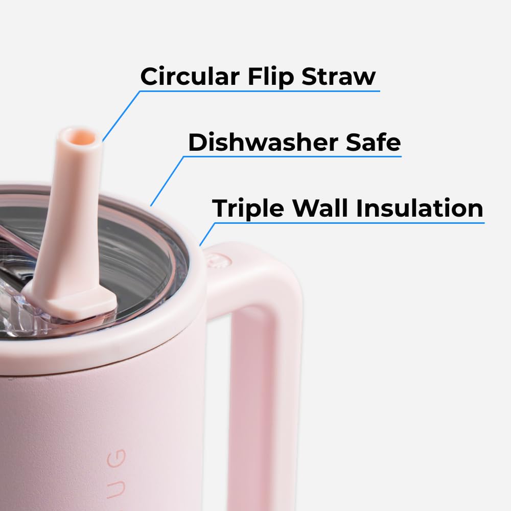 HydroJug Kids - 20 oz Insulated Kids Water Bottle with Flip Straw & Handle | Leak-Proof & Durable | Perfect for School, Sports, Lunch, Travel & Camp, Pink Sand