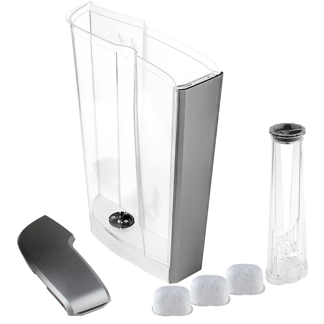 Joyparts Replacement Part Water Reservoir with Water Filter Holder and 3 Charcoal filters,Compatible with Keurig K-Elite Coffee Maker Only (Brushed Silver)