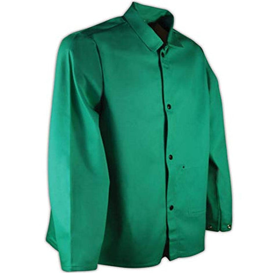 MAGID SparkGuard PVC-Free Flame-Resistant Cotton Jacket, 30” Long, Green, Size 5XL
